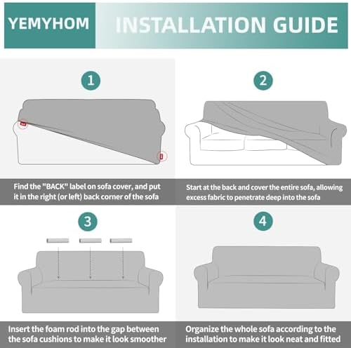YEMYHOM Couch Cover Latest Jacquard Design High Stretch Sofa Chair Covers for Living Room, Pet Dog Cat Proof Armchair Slipcover Non Slip Magic Elastic Furniture Protector (Small, Leaf Patten Black) - Image 7