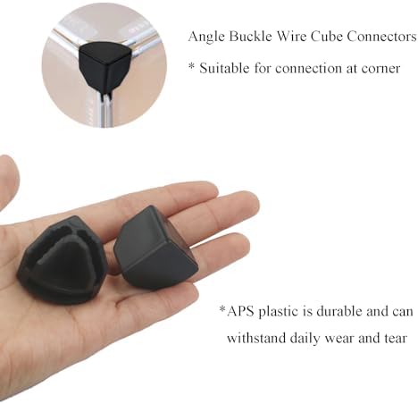10Pcs Wire Cube Connectors, Black Wire Cube Storage Connectors Corner Wire Grid Cube Shelf Plastic Connectors Clips for Wire Cube Storage Shelving Unit and Modular Closet Organizer, SATONBEYI - Image 6