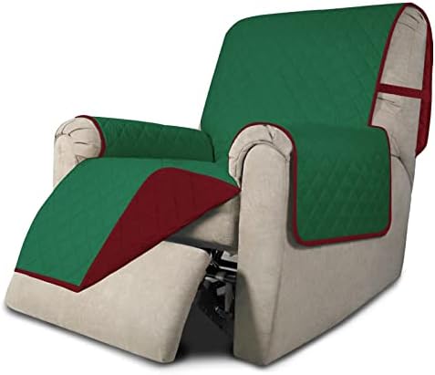 Easy-Going Reversible Couch Cover, Recliner 22 in, Green/Christmas Red by Easy-Going