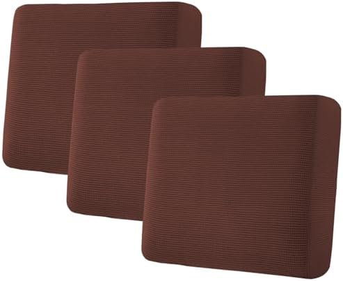 H.VERSAILTEX Super Stretch Individual Seat Cushion Covers Sofa Covers Couch Covers Slipcover Sets Thick Jacquard Textured Twill Fabric (3 Piece XL Sofa Cushion Covers, Burnt Brick) by HVERSAILTEX