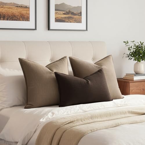 MIULEE Decorative Linen Lumbar Pillow Cover 12x20 Inch Dark Brown - Image 4