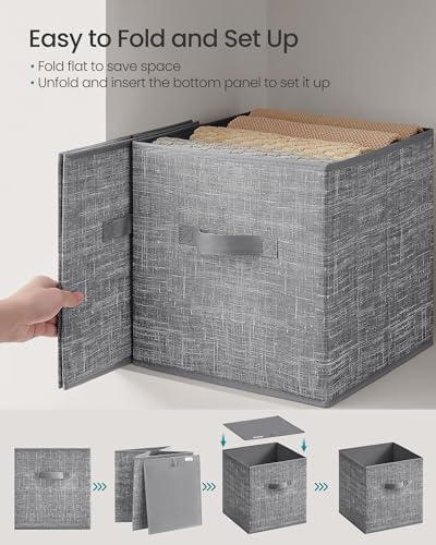 SONGMICS Storage Cubes, Set of 10, 13-Inch Foldable Closet Organizers - Image 6