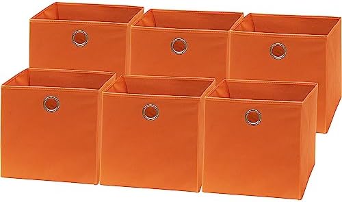 Simple Houseware 11-Inch Foldable Cube Storage Bins with Handles, Orange by SimpleHouseware
