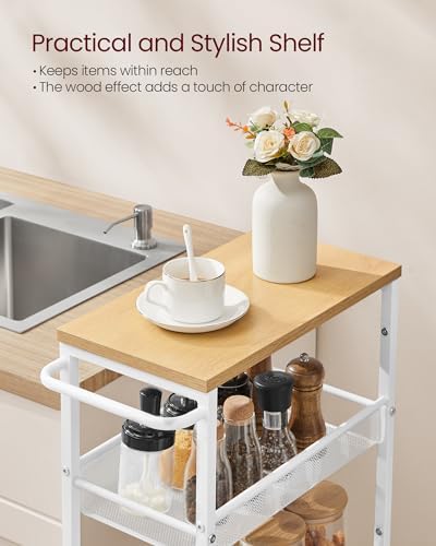 VASAGLE 5-Tier Slim Rolling Storage cart with Wheels, 8.7 Inches, Metal - Image 5