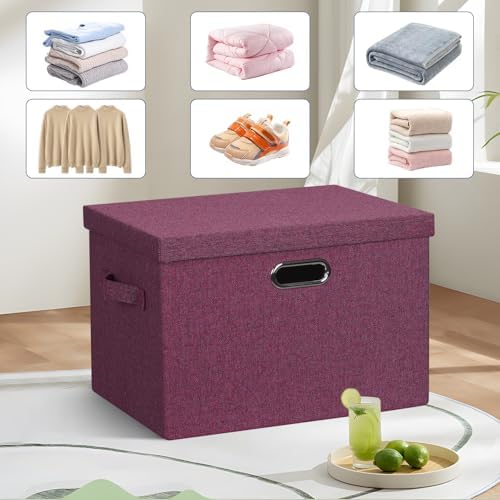 Storage Bins with Lids Fabric Closet Organizers Cubes Office Organization - Image 6