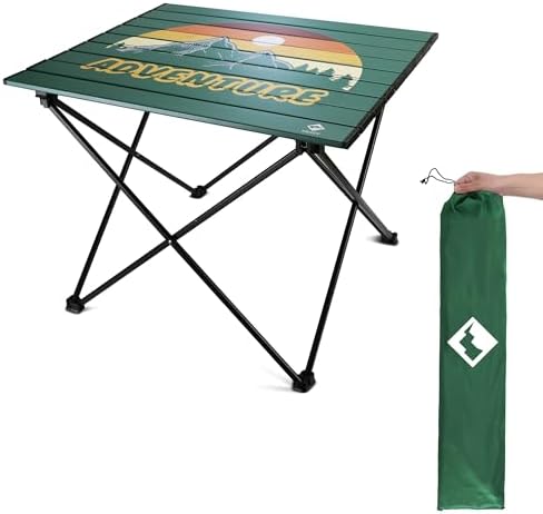 VILLEY Portable Camping Side Table, Ultralight Aluminum Folding Beach Table by VILLEY