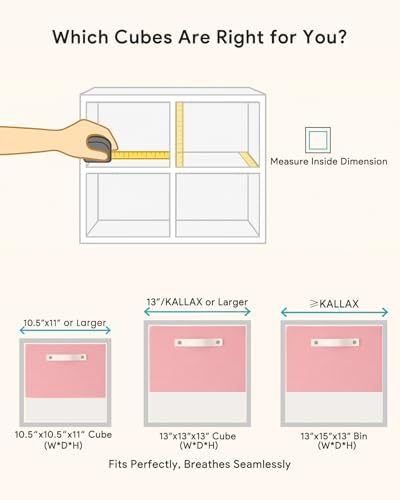 Cube Storage Bins | 13"x15"x13", Pink & White, 4 Pack - Image 6