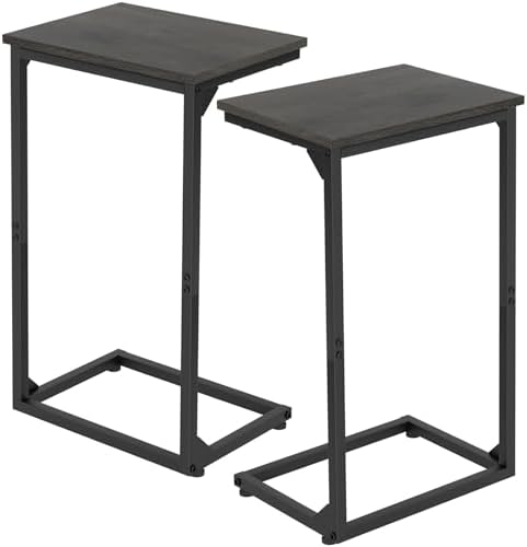 AMHANCIBLE Couch Side Table, 26.37" Tall C Shaped End Table Set of 2 by AMHANCIBLE