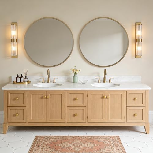 WallBeyond Round Wood Mirror, 36" Round Modern Decoration Large Circle Wall Mirror for Bathroom Living Room Bedroom Entryway, Natural - Image 4