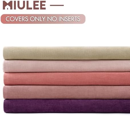 MIULEE Coral Red Chenille Couch Throw Pillow Covers, 20x20 - Image 6