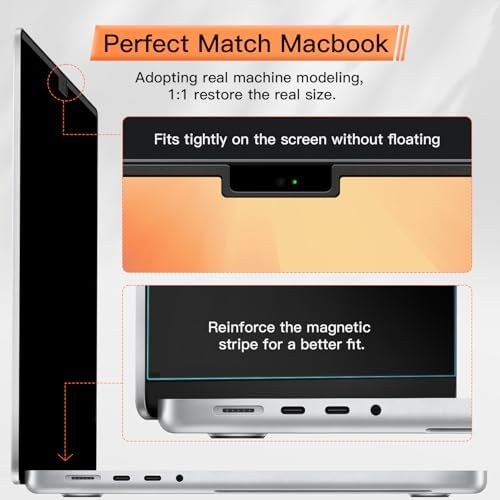 Magnetic Privacy Screen for MacBook Air 13.6 & 13 Inch 2022-2026 (M2, M3, M4, M5), Matte Removable Anti Glare Blue Light Filter - Image 6