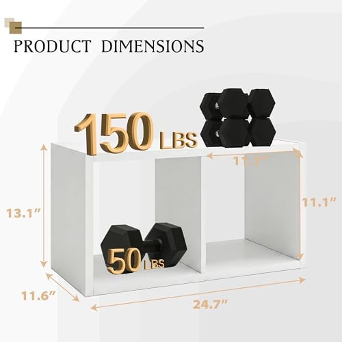 WannabeMyself【2026 Wooden Thick Frame 】 2 Cube Storage Organizer with Anti-Tipping Kits, Reversible Open Back Book Shelf,Bookcase for Living Room,Bedroom,Entrance Hall,Office,11.6×24.7×13.1,White - Image 2