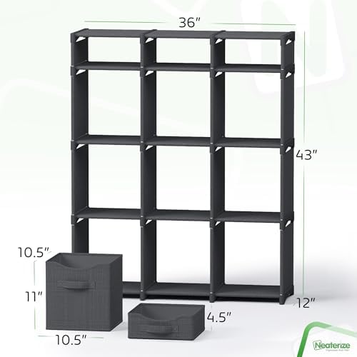 Cube Storage Organizer with Storage Bins Included - The Perfect Closet Organizers and Storage Solution. Includes 12 Storage Cubes, Great For Toy Storage, Closet Storage, Clothes Storage (Dark Grey) - Image 3