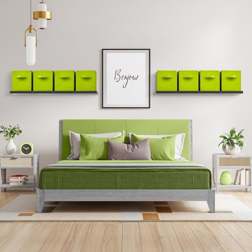 Sorbus Fabric Storage Cubes, 8 Pack, with Handles (13 Inch, Green) - Image 2