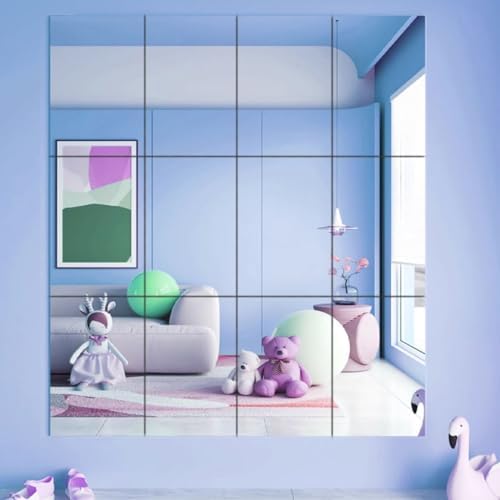Mirrors Tiles 6 PCS 17.9" L x 12" W Gym Mirrors Wall Mounted Mirror Bendable Acrylic Frameless Full Length Mirror Tiles for Home Gym Bedroom Door & Bathroom - Image 6