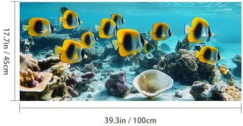 HOMETITUTE Tropical Fish Coral Reef Window Cling 39.3x17.7 Inch PVC - Image 3