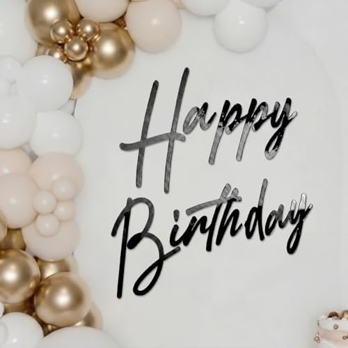 Yousoontic Happy Birthday Sign for Backdrop, 23 x 20 Inch, Classic, Black - Image 3