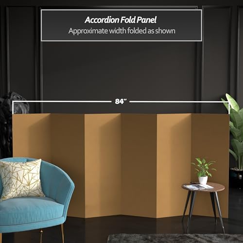 4 ft. Short Brown Temporary Cardboard Folding Screen - 6 Panels - Image 3