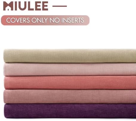 MIULEE Blush Pink Chenille Couch Throw Pillow Covers, 16x16 - Image 5