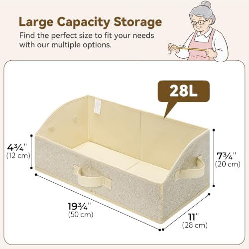 GRANNY SAYS Trapezoid Closet Storage Bins, Large, Honey Beige, 3-Pack - Image 6
