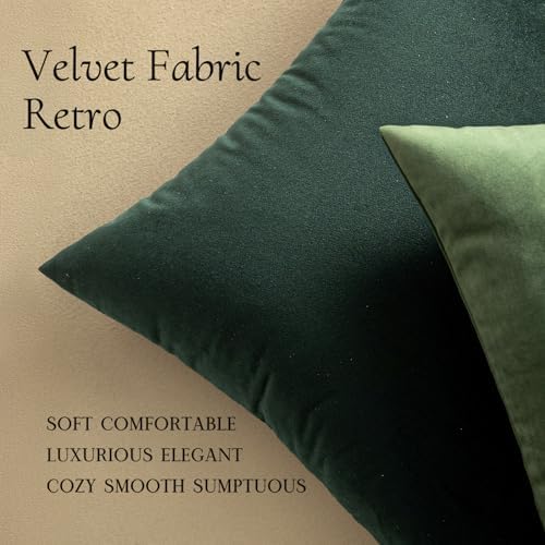 MIULEE Velvet Throw Pillow Covers 22x22 Inch Pack of 2 Army Green - Image 5