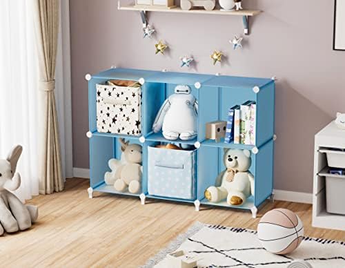 Portable Closet 6 Cube Closet Organizer and Storage Shelf Bookcase with Metal Hammer, Organizer Cabinet for Kids, Bedroom, Bathroom - Image 2