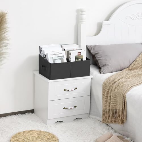 DIMJ Closet Storage Bins, 6 Pack Storage Baskets for Shelves, Foldable Closet Organizer with Handle, Linen Closet Organizers and Storage for Clothes, Toys, Towel, Books (Black) - Image 4