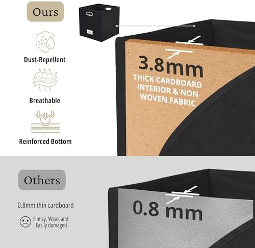 DECOMOMO Felt Storage Bins, 11 inch Cube Storage Bin with Labels - Image 6