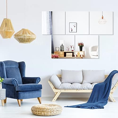 12 Pcs Acrylic Flexible Mirror Sheets, 12 x 12 in Mirrors Tiles Self Adhesive Square Cuttable Wall Stickers Non Glass Acrylic Safety Reflective for DIY Craft Home Wall Decoration - Image 4