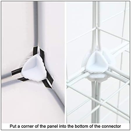 C&AHOME 24pcs Wire Cube Plastic Connectors for Cube Storage Modular Closet Organizer and Metal Grid Shelving Unit White - Image 4