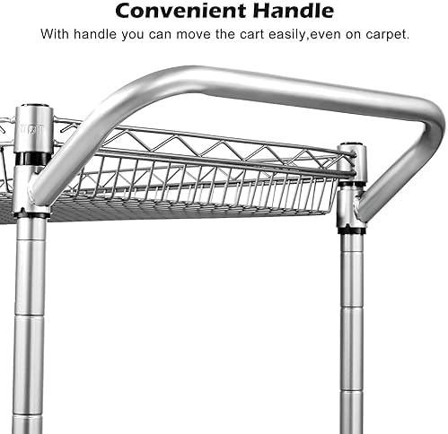 WDT Heavy Duty 2 Tier Rolling Cart, NSF Listed, 660Lbs Capacity, Commercial Grade Metal, 35.63"x18.1"x33.93" - Image 6