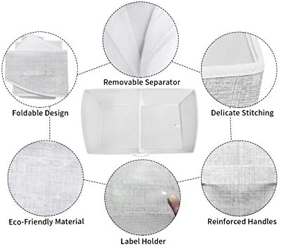 3 Packs Closet Storage Bins - Trapezoid Large Storage Box - Foldable Fabric Baskets for Organizing Clothes - Baby Toiletry, Toys, Towel, DVD, Book (Grey, 20 x 11.2 x 8.3 inches) - Image 4