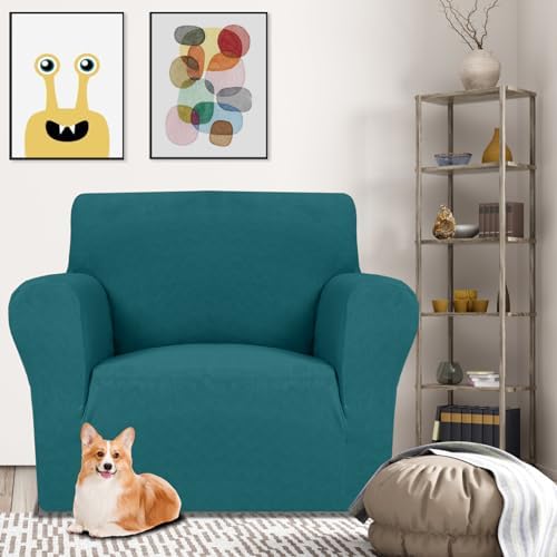 MAXIJIN Chair Covers for Living Room 1 Piece Stretch Sofa Chair Slipcovers with Arms (31"-46") Furniture Protector for Dog Pet Couch Armchair Cover (Chair, Diamond Pattern Blackish Green) - Image 2