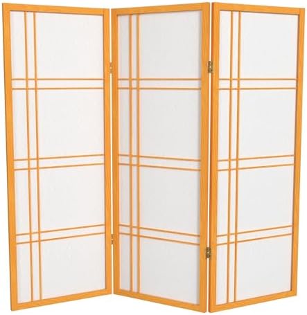 4 ft. Short Double Cross Shoji Screen - Honey - 3 Panels by RedLantern