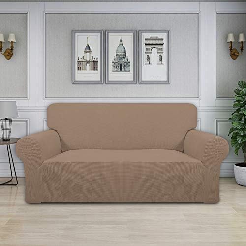 Easy-Going Stretch Oversized Loveseat Couch Covers Washable Camel - Image 2