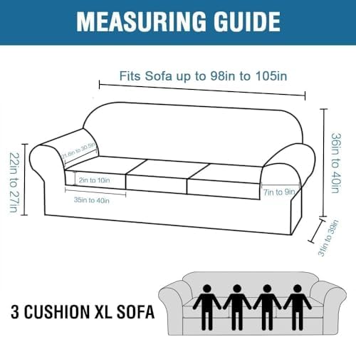 H.VERSAILTEX Velvet 4 Piece High Stretch Sofa Slipcover Cover Furniture Protector Form Fit Luxury Thick Velvet Extra Large Sofa Cover for 3 Cushion Couch Width Up to 105 Inch (XL Sofa, Deep Teal) - Image 2