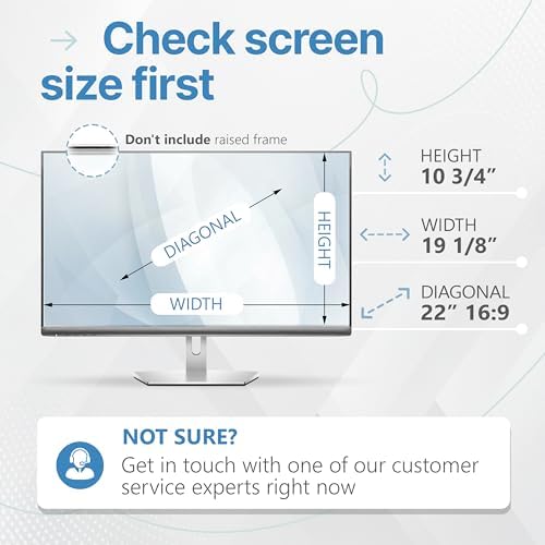 VINTEZ [2 Pack] 22 Inch 16:9 Privacy Screen for Computer Monitor and Laptop - Anti Glare Protector Film Blue Light Filter Eye Protection - Computer Screen Privacy Shield - Image 4
