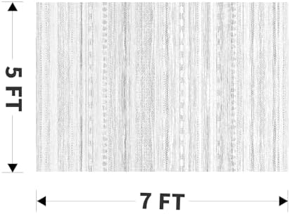 5x7 Area Rugs for Living Room Machine Washable Rug Distressed Indoor Carpet Neutral Moroccan Boho Rug Ultra Soft Area Rug for Bedroom Dining Room Playroom Office, Grey - Image 2