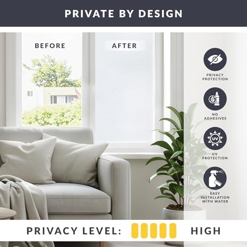 Sparkle Frost Light Effects Window Privacy Film by Artscape - Decorative Frosted Glass Design, Static Cling, Blocks Views, Not Light, UV Protection, Easy DIY Installation - 23.62 x 72 Inch - Image 3