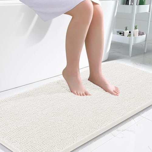 OLANLY Large Bathroom Rugs 50x30, Extra Soft Absorbent Chenille Bath Rugs by OLANLY