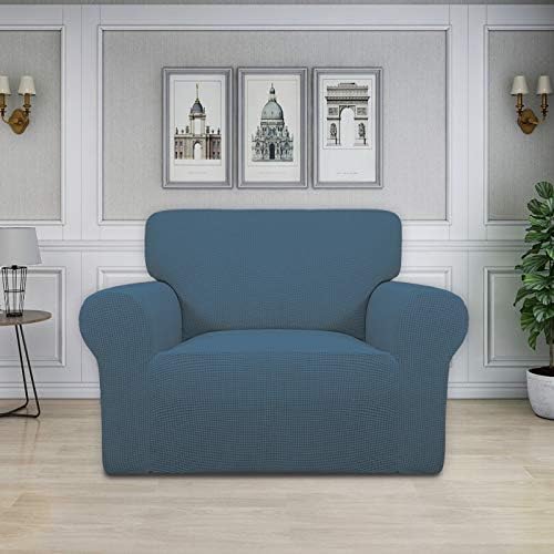 Easy-Going Stretch Oversized Chair Slipcover with Arm Washable Bluestone - Image 2