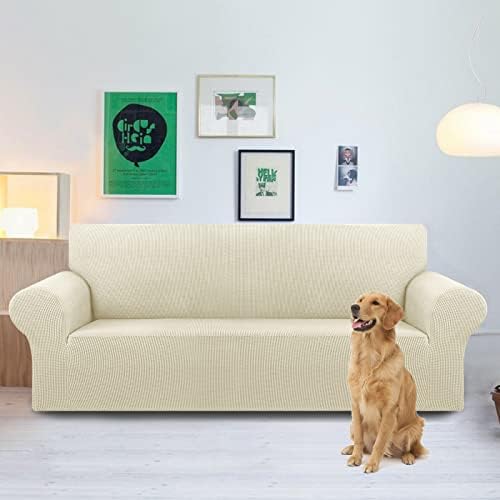 KEKUOU Stretch Oversized Couch Covers for Sofa Slipcover,Beige - Image 2