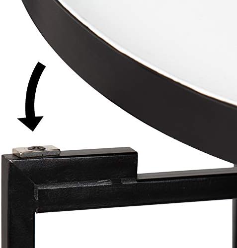 Kate and Laurel Celia Round Foldable Tray Accent Table, 14" x 14" x 25.75", White and Black, Modern Minimalist Design and Detachable Magnetic Tabletop - Image 6