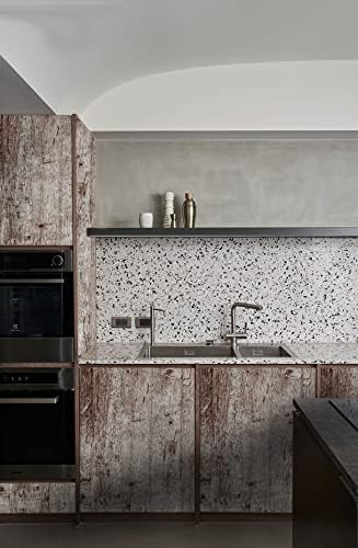 Dimoon 236"x17.7" Wood Stick and Peel Wallpaper Dark Grey Brown Wood Contact Paper Wood Wallpaper Removable Waterproof Wood Plank Rustic Self Adhesive Vintage Texture Desk Table Cabinet Vinyl Roll - Image 2