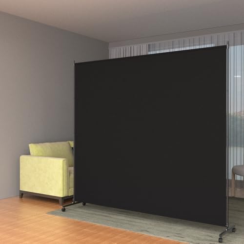 6*6FT Single Panel Room Divider/ Privacy Screen with Caster Wheels & Brakes by Unknown