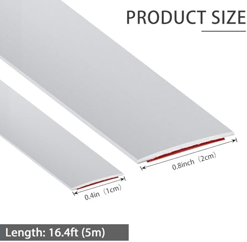 Lunghaa Peel and Stick Finish Molding Trim, Flexible Decoration Strip for Wall Tile Edge, Mirror, Cabinet, Furniture and DIY Home Decoration (Matte Silver, 16.4 ft x 0.4 in) - Image 4