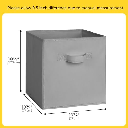 Cupic Cupid 10-Pack 11x11 Cube Storage Bins, Collapsible Storage Cubes, Gray - Image 2
