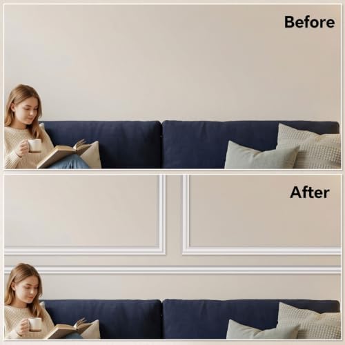 118 x 2.36 Inch Peel and Stick Molding Chair Rail Panel,White - Image 5