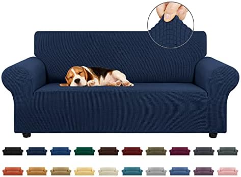 KEKUOU Stretch Loveseat Couch Cover, 2 Cushion Couch Slipcover,Navy Blue by KEKUOU