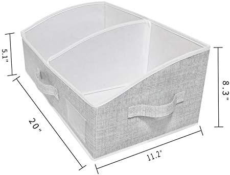 3 Packs Closet Storage Bins - Trapezoid Large Storage Box - Foldable Fabric Baskets for Organizing Clothes - Baby Toiletry, Toys, Towel, DVD, Book (Grey, 20 x 11.2 x 8.3 inches) - Image 2